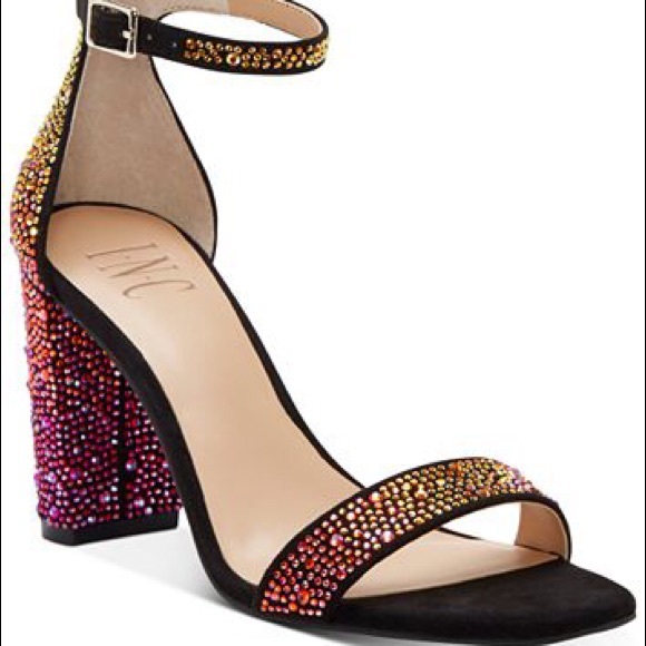 bedazzled block heels